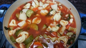 Minestrone Soup with Cheese Tortellini