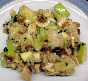20140911_193628 Brown Rice Salad with Mango Chutney, Chicken, Celery, Granny Smith Apples and raisins1